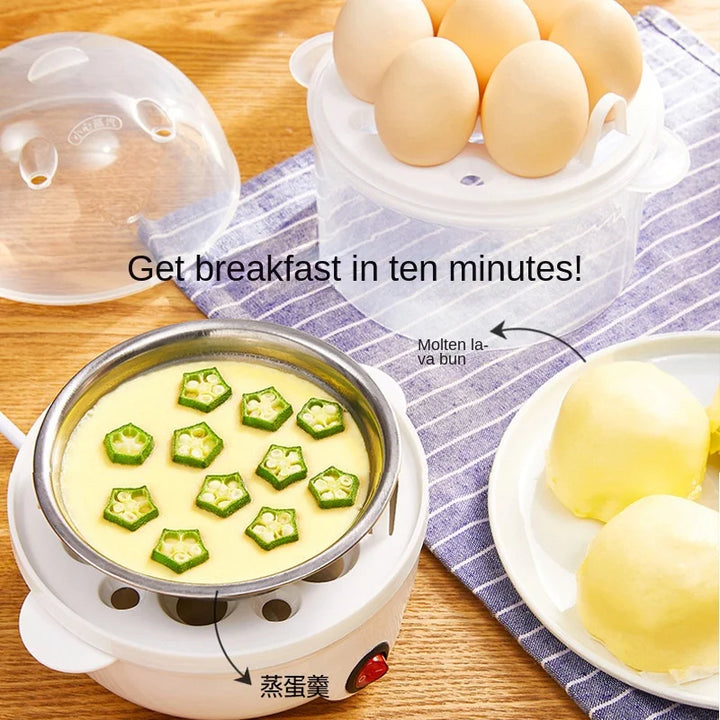 Electric Egg Steamer Breakfast Machine Auto Power Off Double Layer Poacher Multi-function Food Processor Kitchen Gift Boiler
