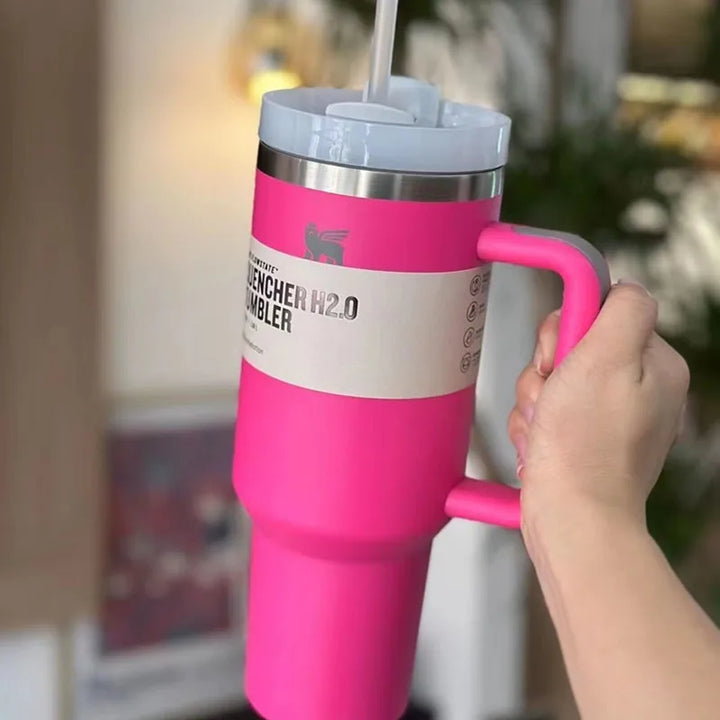 Stanley 40oz/1.18L Quencher H2.0 Tumbler With Handle Lids Stainless Steel Coffee Termos Cup Car Mugs Vacuum Cup Outdoor Sports